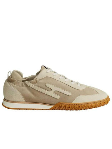 Jet Suede Goat Skin Low Top Sneakers Beige - HERMES - BALAAN 1