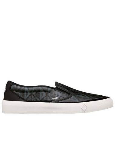 B101 CD Diamond Canvas Smooth Calfskin Sneakers Black - DIOR - BALAAN 1