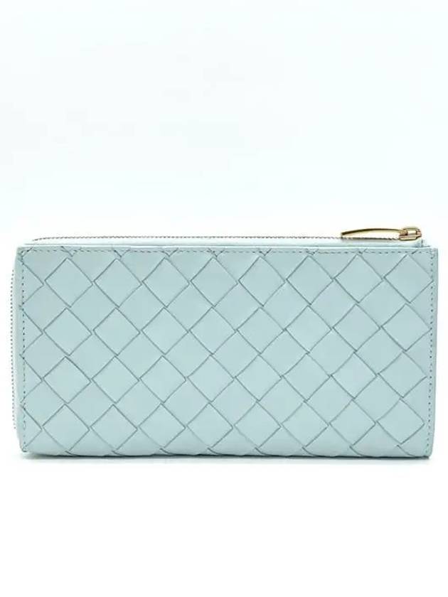 Intrecciato Zipper Long Wallet Teal Washed - BOTTEGA VENETA - BALAAN 2