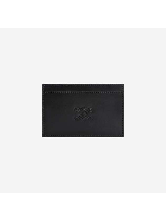 Satinated Triomphe Embossed Calfskin Card Wallet Black - CELINE - BALAAN 2