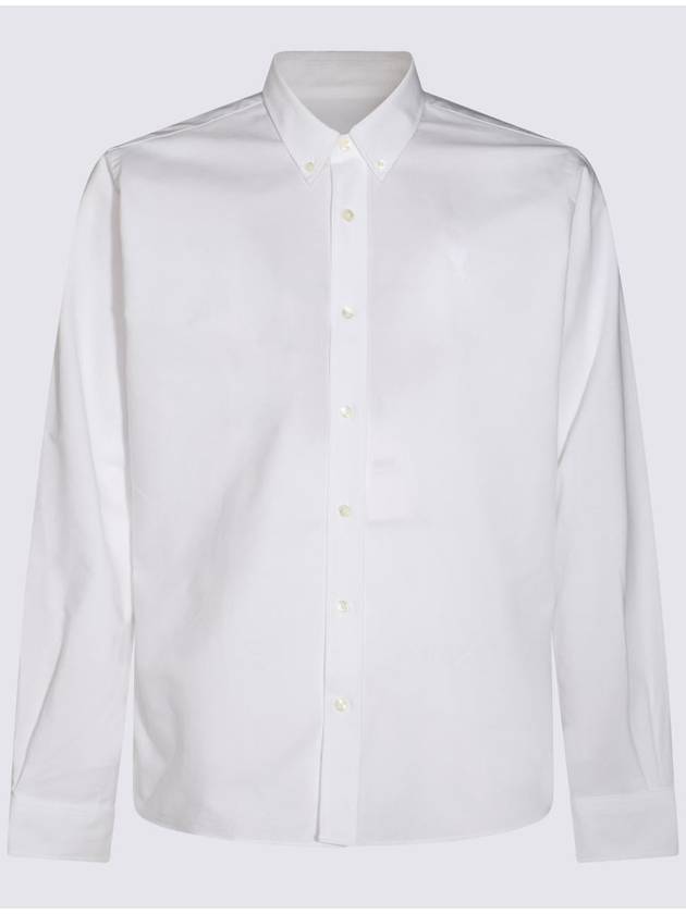 AMI Paris White Cotton Shirt - AMI - BALAAN 1