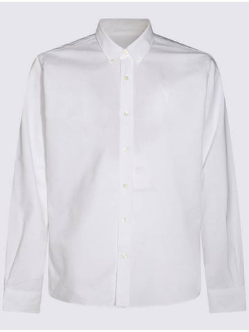 AMI Paris White Cotton Shirt - AMI - BALAAN 1