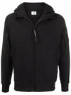 Lens Patch Diagonal Raised Fleece Mix Hooded Jacket Black - CP COMPANY - BALAAN 3