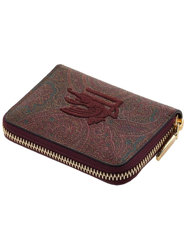 Paisley Print Embroidered Logo Zip Around Wallet Brown - ETRO - BALAAN 5