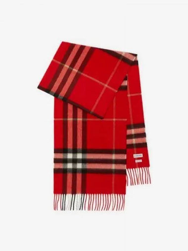 Check Cashmere Twilly Scarf Muffler Red 314675 - BURBERRY - BALAAN 1