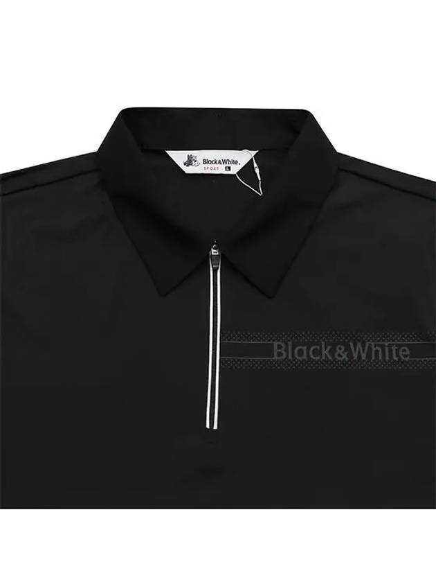 Woven Eri Half Zip Up T-Shirt 9104GZSPBLACK - BLACK&WHITE - BALAAN 4