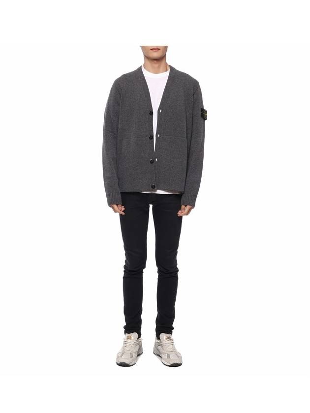 Men's Wappen Patch Button Cardigan Grey - STONE ISLAND - BALAAN 4