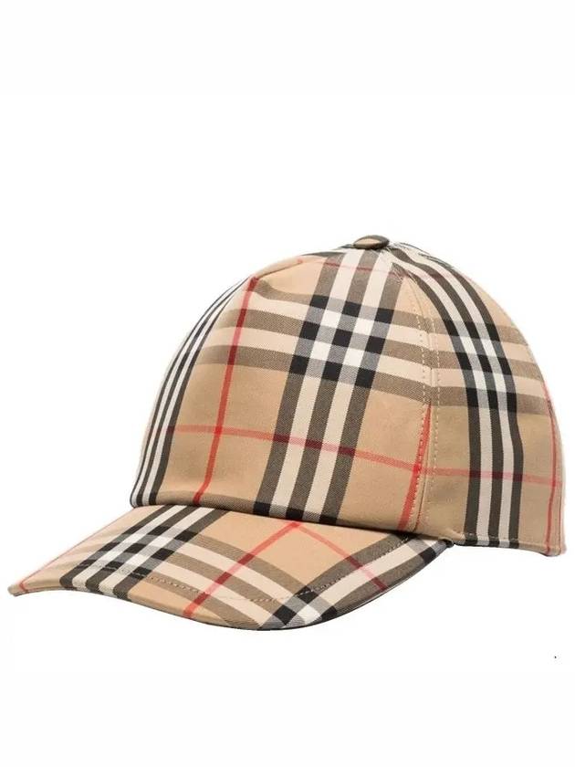 logo applique vintage check ball cap beige - BURBERRY - BALAAN 3