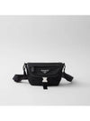 Triangle Logo Re-Nylon Cross Bag Black - PRADA - BALAAN 1