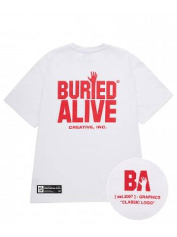 OG Logo Short Sleeve T-Shirt White Red - BURIED ALIVE - BALAAN 1