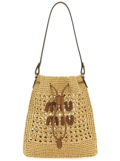 Woven Fabric Mini Bucket Bag Beige - MIU MIU - BALAAN 2