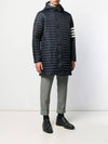 Men's 4 Bar Hooded Padding Navy - THOM BROWNE - BALAAN 5