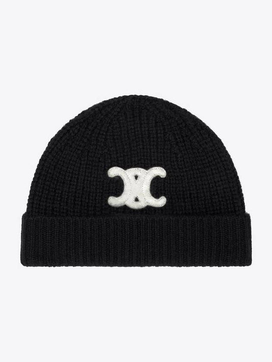 Triomphe Cashmere Seamless Beanie Black - CELINE - BALAAN 2