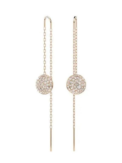 Meteora Rhodium Drop Chain Earrings Gold - SWAROVSKI - BALAAN 2