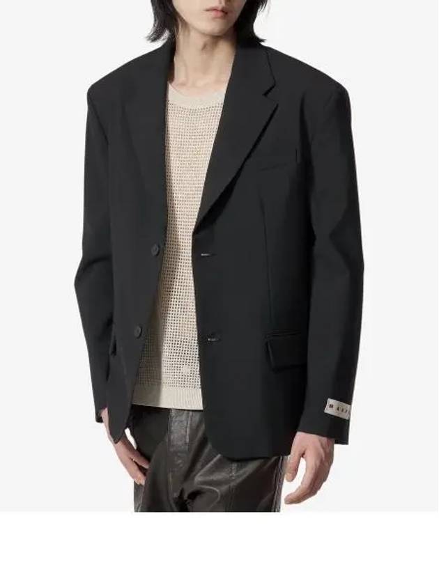 2 Button Single Regular Fit Jacket Black - MARNI - BALAAN 2