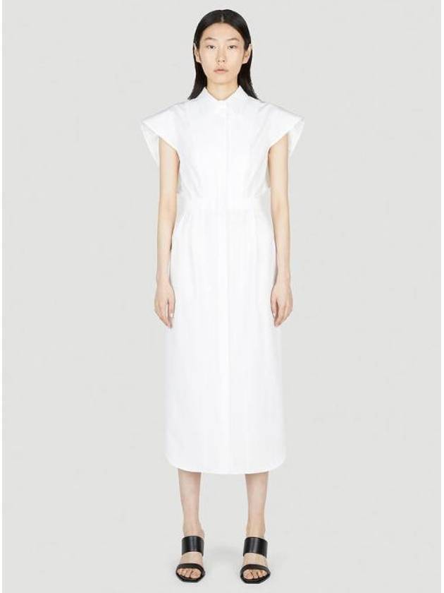 Women s Poplin Day Dress in White amq0252034wht - ALEXANDER MCQUEEN - BALAAN 1