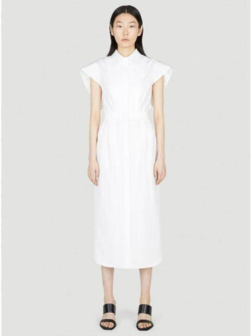 Women s Poplin Day Dress in White amq0252034wht - ALEXANDER MCQUEEN - BALAAN 1