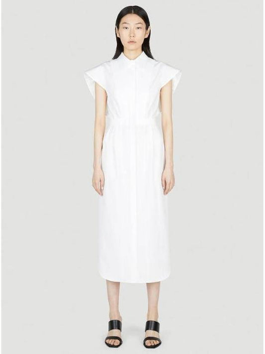 Women s Poplin Day Dress in White amq0252034wht - ALEXANDER MCQUEEN - BALAAN 1