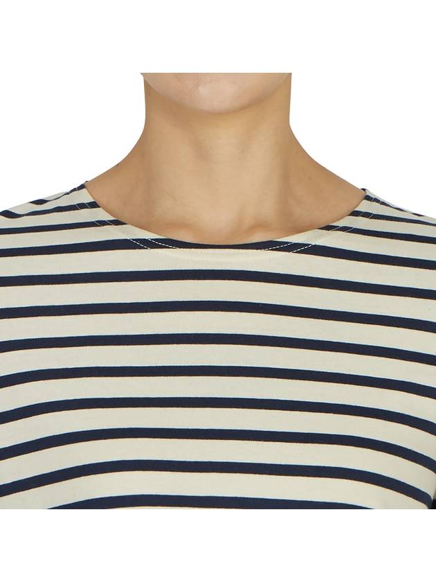 Minquiers Striped Long Sleeve T-Shirt Ivory Navy - SAINT JAMES - BALAAN 7