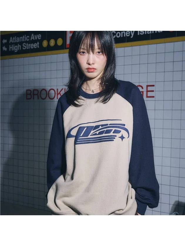 Shooting Logo Raglan Sweatshirt Navy Tan - CPGN STUDIO - BALAAN 2