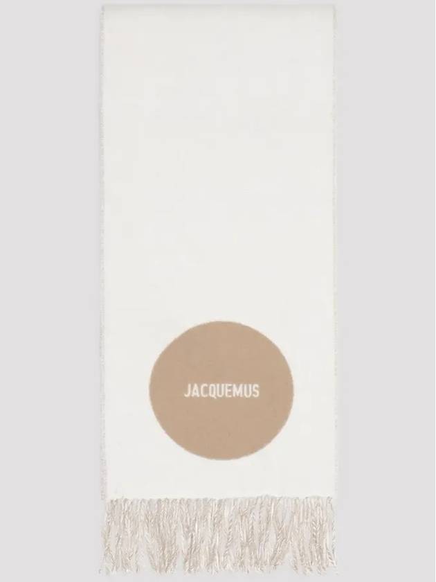 Logo Detail Fringe Muffler Beige - JACQUEMUS - BALAAN 2