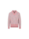 CD Diamond Motif Pattern Wool Knit Top Pink - DIOR - BALAAN 3