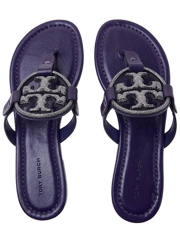 Women's Miller Leather Flip Flops Purple - TORY BURCH - BALAAN 7