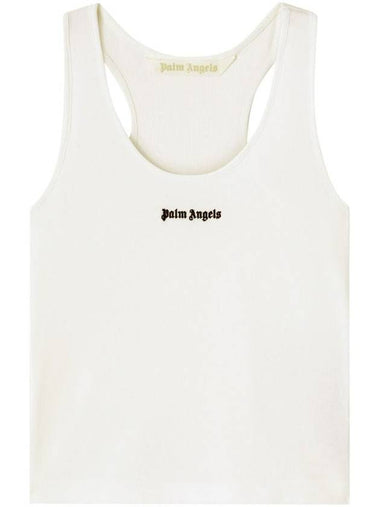 Palm Angels Embroidered Logo Ribbed Tank Top - PALM ANGELS - BALAAN 1