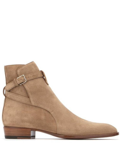 Men's Jodhpur Suede Ankle Boots Tobacco Beige - SAINT LAURENT - BALAAN 2