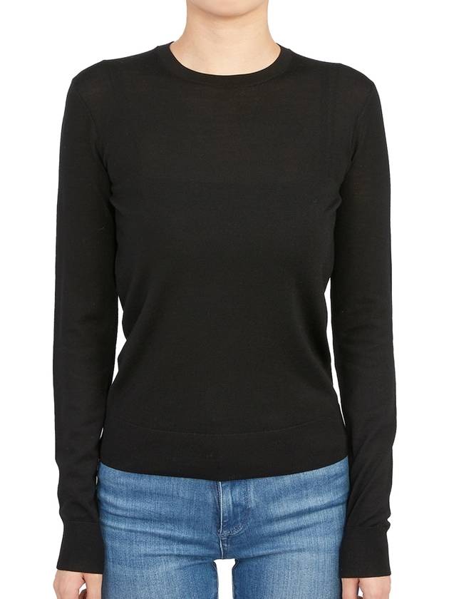 Regal Wool Crew Neck Knit Top Black - THEORY - BALAAN 2