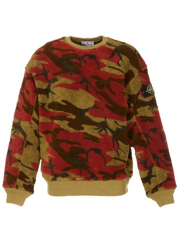 Wappen Patch Camouflage Fleece Knit Top Green - STONE ISLAND - BALAAN 1