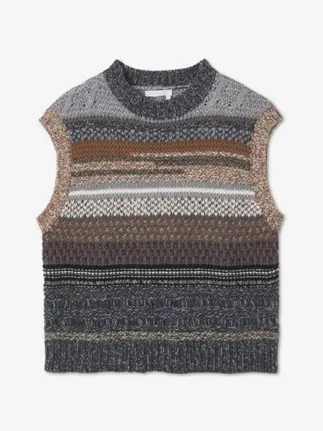 Wool Crop Knit Vest Grey - CHLOE - BALAAN 2