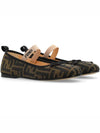 Kids FF Jacquard Ballerinas Brown - FENDI - BALAAN 3