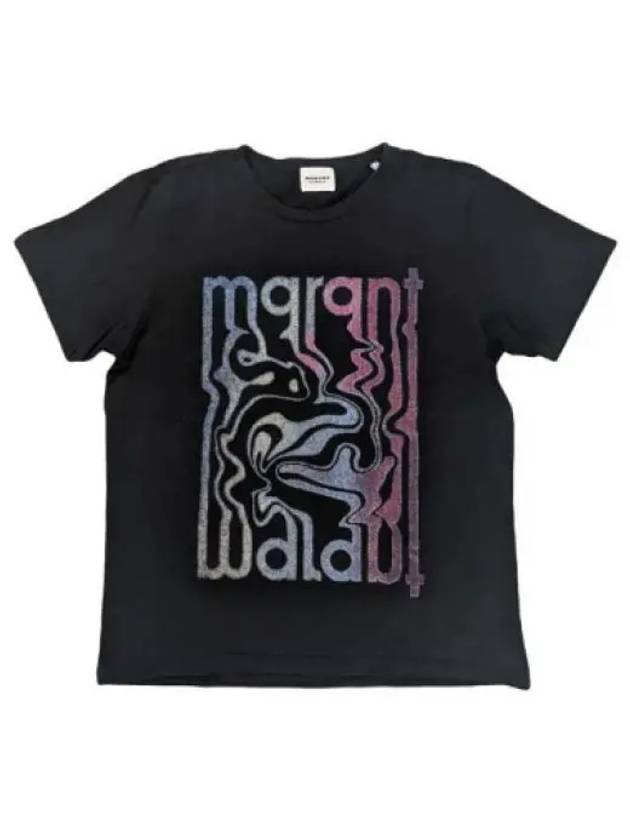 ENNA Glitter Logo Short Sleeve T-Shirt Black - ISABEL MARANT - BALAAN 2