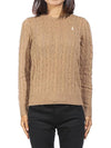 Embroidered Logo Pony Cable Knit Top Beige - POLO RALPH LAUREN - BALAAN 2