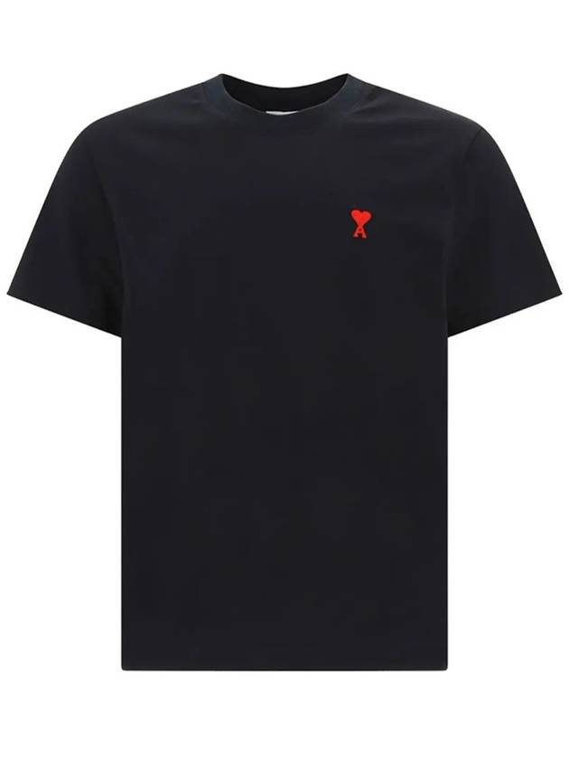 Small Heart Logo Short Sleeve T-Shirt Black - AMI - BALAAN 2