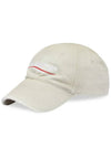 Embroided Logo Cotton Ball Cap Light Grey - BALENCIAGA - BALAAN 3