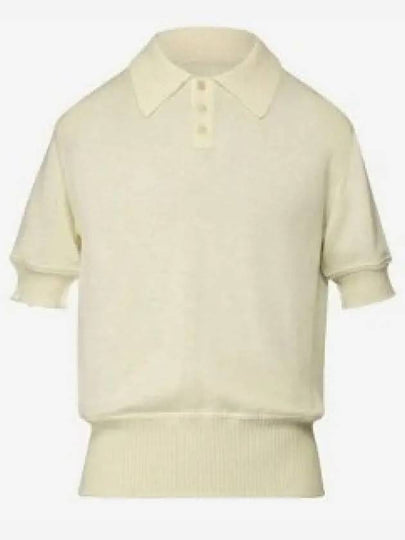 Back Stitch Wool Polo Knit Top Off White - MAISON MARGIELA - BALAAN 2