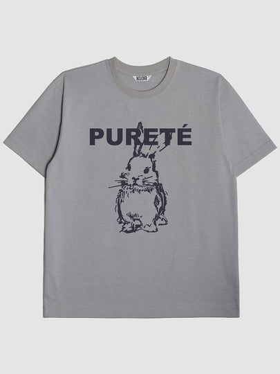 Purette Graphic Short Sleeve T-Shirt Blue Grey - KLOR - BALAAN 2