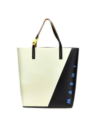 Logo Shopper Tote Bag Black White - MARNI - BALAAN 2