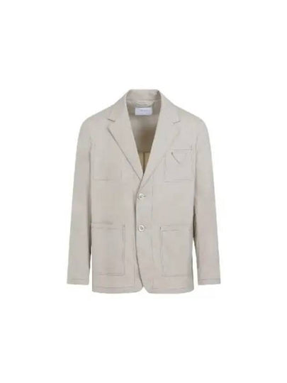 Triangle Patch Shirt Jacket Beige - PRADA - BALAAN 2