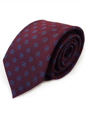 Men's GG Pattern Silk Tie Burgundy Blue - GUCCI - BALAAN 1