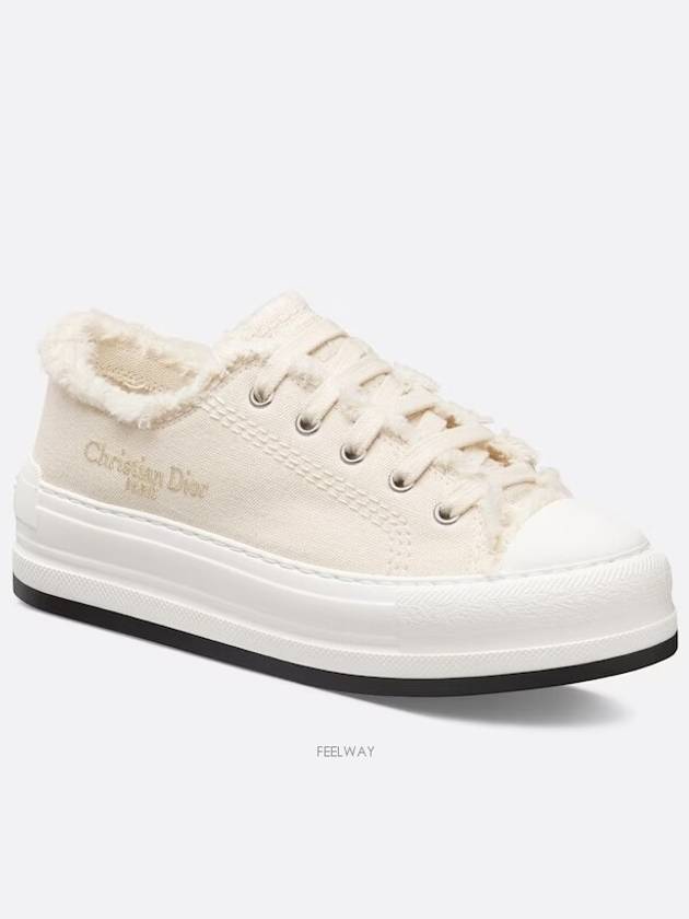 Walk'n Platform Cotton Canvas Low Top Sneakers Beige - DIOR - BALAAN 3