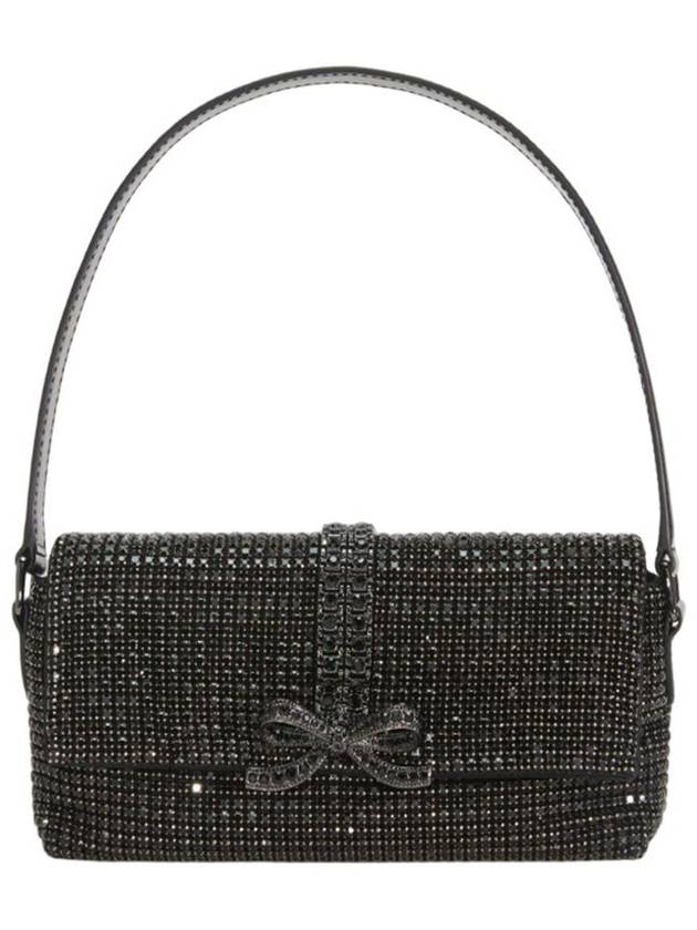 Self-Portrait Black Rhinestone Mesh Baguette Bag - SELF PORTRAIT - BALAAN 1