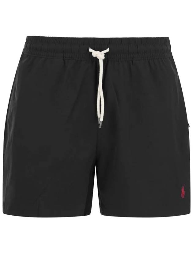 Embroidery Pony Logo Swim Shorts Black - POLO RALPH LAUREN - BALAAN 3