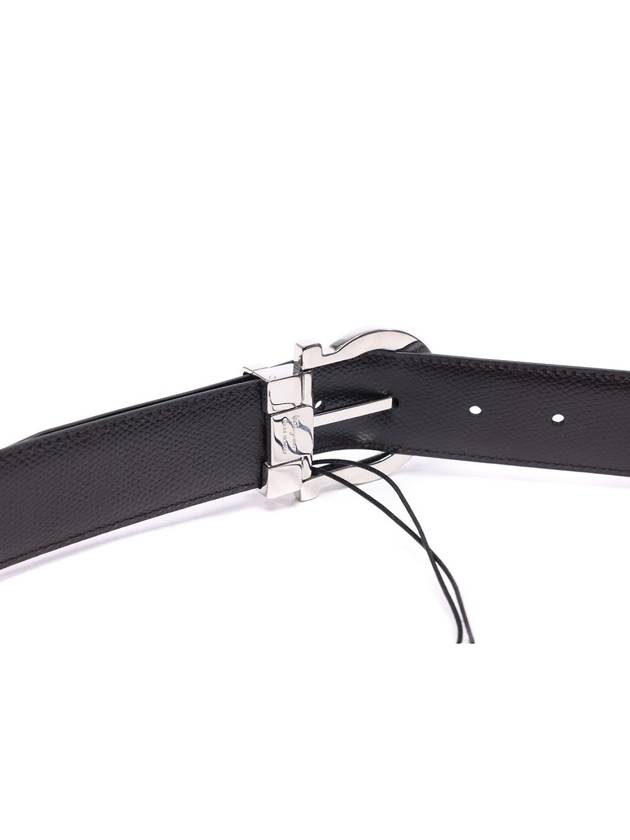 Gancini Reversible Leather Belt Black - SALVATORE FERRAGAMO - BALAAN 7