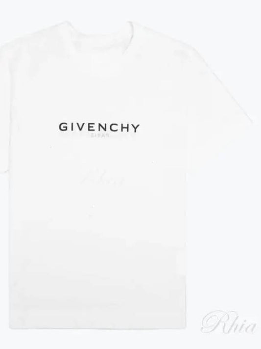 Men's Reverse Logo Round Slim Short Sleeve T-Shirt White - GIVENCHY - BALAAN 2