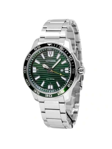 Men's Green Dial Metal Watch Silver - CITIZEN - BALAAN 1