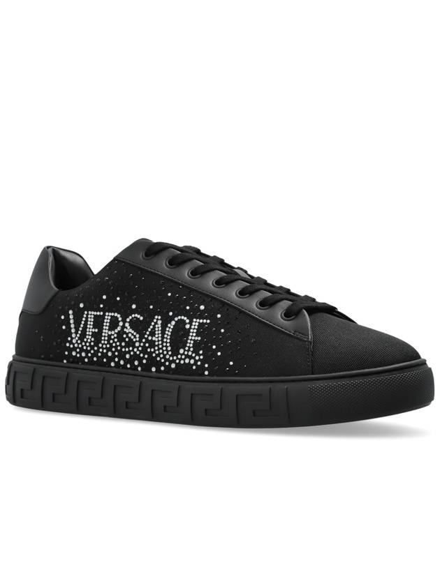 Versace Sneakers With Shimmering Applications, Men's, Black - VERSACE - BALAAN 4