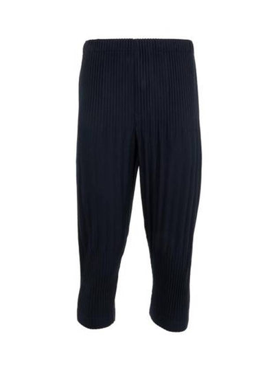 Basics Cropped Partial Pleated Track Pants Navy - ISSEY MIYAKE - BALAAN 2